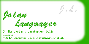 jolan langmayer business card